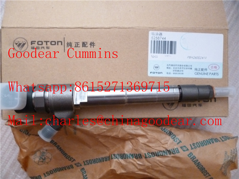 Foton Cummins isf2.8 diesel engine fuel injector 5258744/0445120376